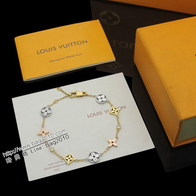 Louis Vuitton新款飾品 路易威登多花三色手鏈 LV女款手鏈  lv間色手鏈  zglv1879